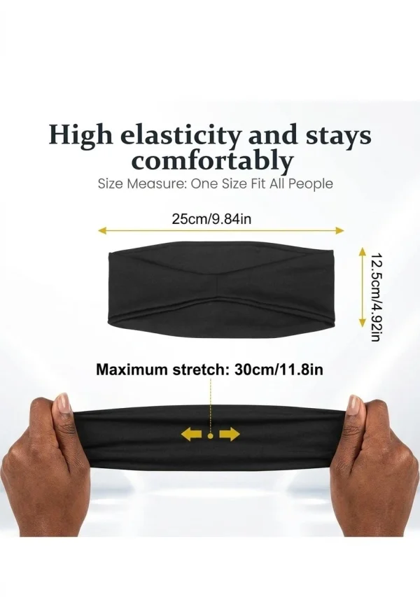10-Pack Black Cooling Moisture-Wicking Sports Headbands